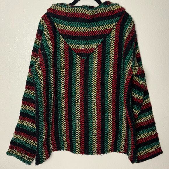 Baja Joe Mexican Baja Hoodie Sweater Pullover Rasta Red yellow green unisex MED - Picture 10 of 15